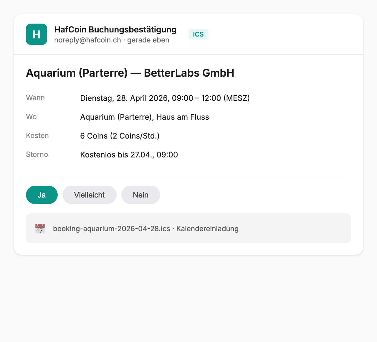 ICS Kalendereinladung